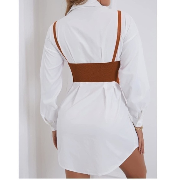 Womens Sexy Steampunk Vegan Coffee Leather Bustier Underbust Waist Belt Corset - Picture 5 of 7